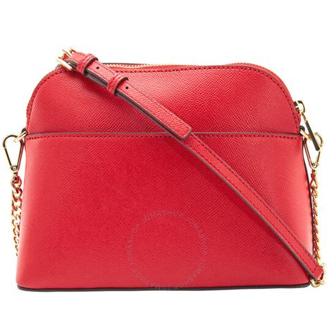 michael kors crossgrain leather dome crossbody red|Michael Kors Crossgrain Leather Dome Crossbody Bag.